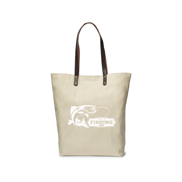 Urban Cotton Tote Bag with Leather Handles - Urban Cotton Tote Bag with Leather Handles - Image 2 of 2