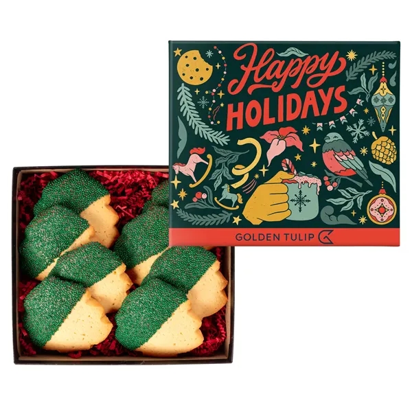 Custom Decadent Christmas Tree Cookies in Gift Box