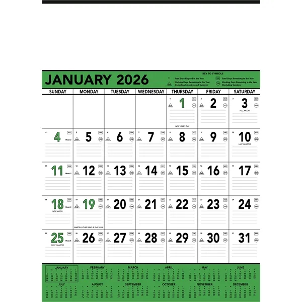 Triumph® Calendars Green & Black Contractor Memo Calendar - Triumph® Calendars Green & Black Contractor Memo Calendar - Image 2 of 2
