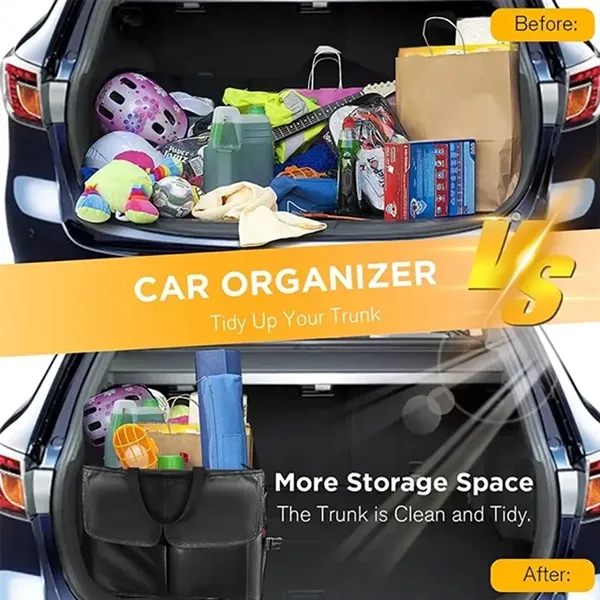Foldable Trunk Organizer for Car with Multi Compartments - Foldable Trunk Organizer for Car with Multi Compartments - Image 3 of 3