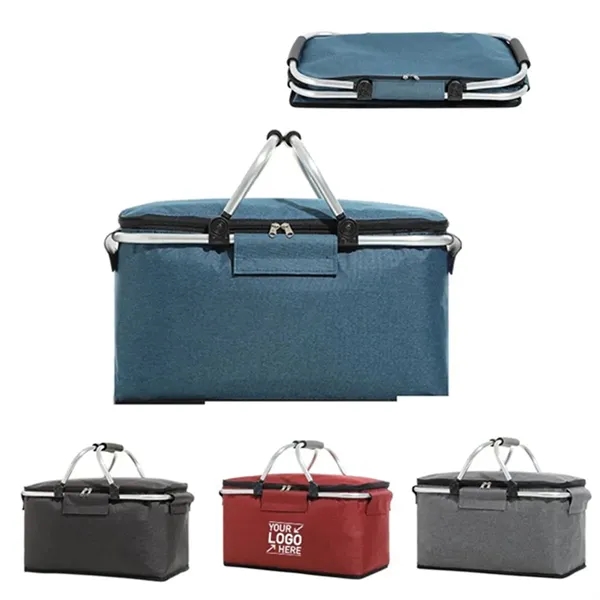 Portable Collapsible Picnic Basket Cooler - Portable Collapsible Picnic Basket Cooler - Image 0 of 3