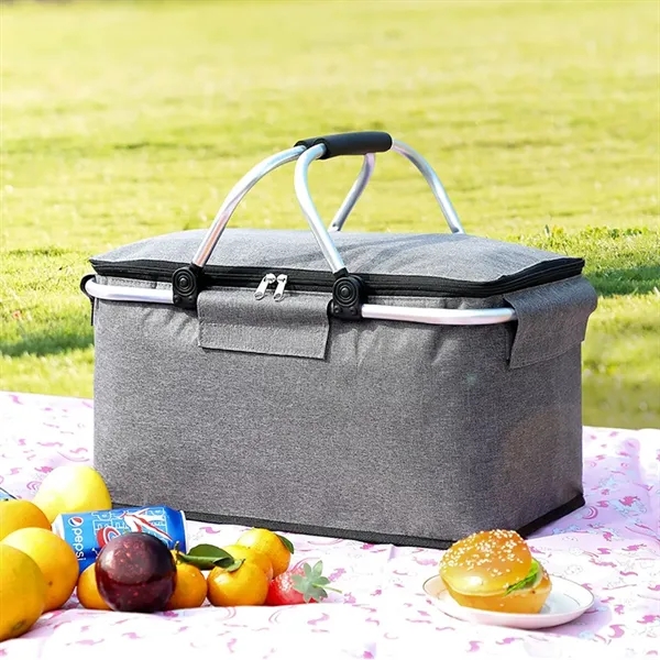 Portable Collapsible Picnic Basket Cooler - Portable Collapsible Picnic Basket Cooler - Image 2 of 3