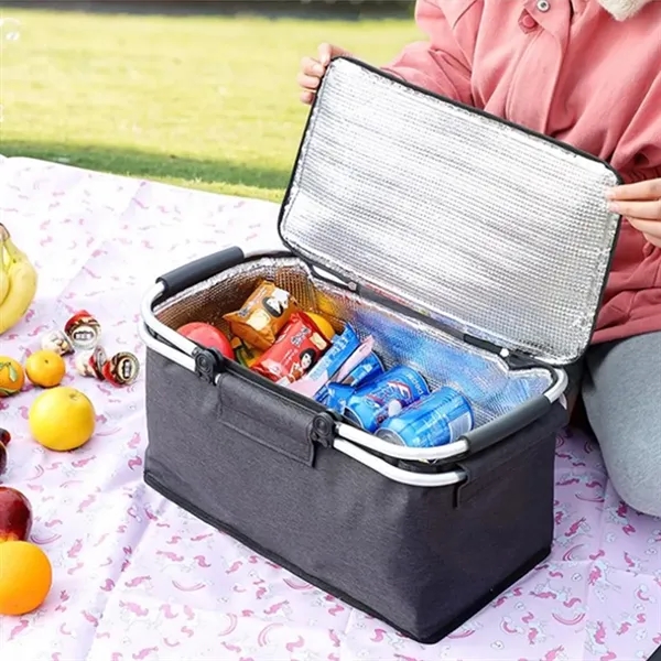 Portable Collapsible Picnic Basket Cooler - Portable Collapsible Picnic Basket Cooler - Image 3 of 3