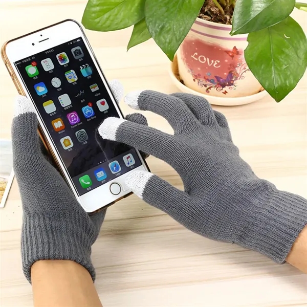 Custom Knit Touchscreen Gloves Winter Promotional - Custom Knit Touchscreen Gloves Winter Promotional - Image 3 of 4
