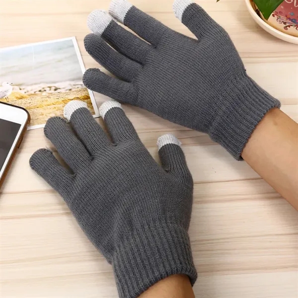 Custom Knit Touchscreen Gloves Winter Promotional - Custom Knit Touchscreen Gloves Winter Promotional - Image 4 of 4