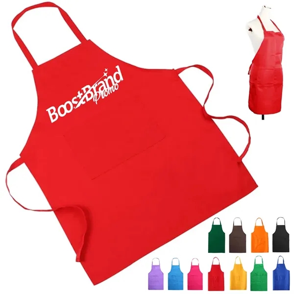 Customizable Kitchen Apron with Pocket Cooking Uniform - Customizable Kitchen Apron with Pocket Cooking Uniform - Image 0 of 5