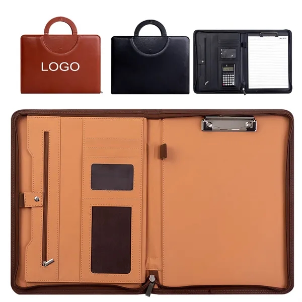 A4 Conference Folder Zippered PU File Case - A4 Conference Folder Zippered PU File Case - Image 0 of 4