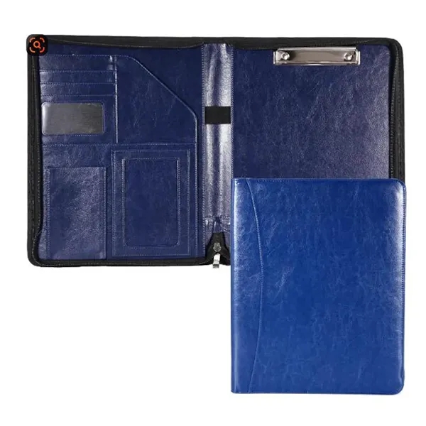 A4 PU Leather Padfolio Clipboard Brown - A4 PU Leather Padfolio Clipboard Brown - Image 2 of 4