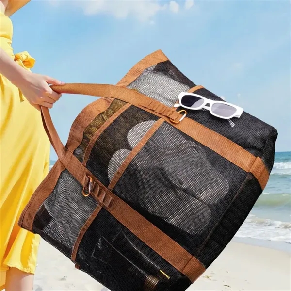 Large Mesh Beach Tote Bag - Large Mesh Beach Tote Bag - Image 4 of 4