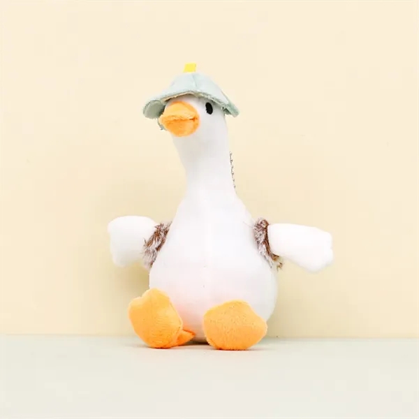 6 Inch Playful Hat Wearing Goose Plush Keychain Charm - 6 Inch Playful Hat Wearing Goose Plush Keychain Charm - Image 3 of 5