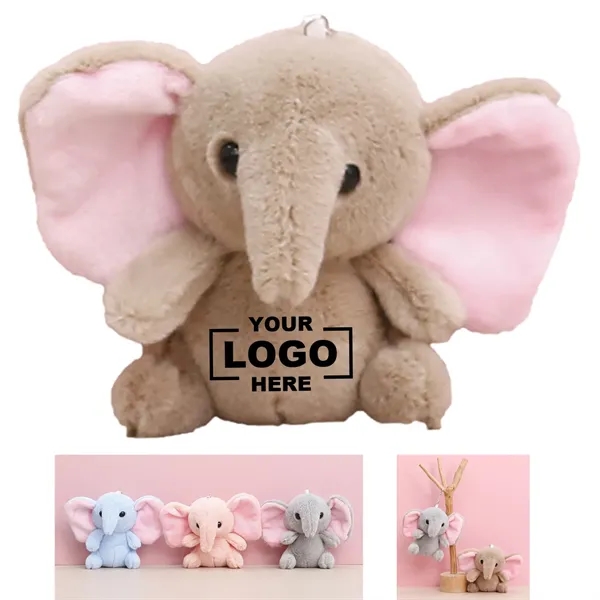 5 Inch Adorable Plush Elephant Keychain Toy - 5 Inch Adorable Plush Elephant Keychain Toy - Image 0 of 5