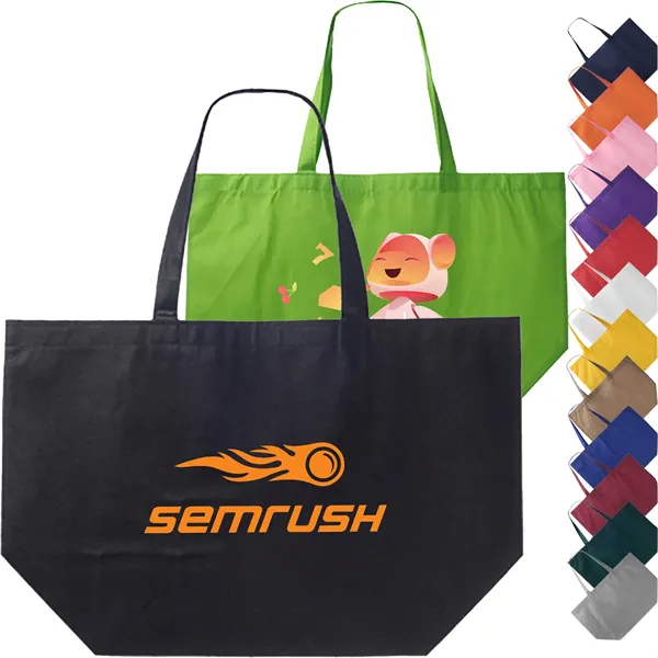 Non-woven promotional budget Tote Bag W/ Gusset (20"x13"x8") - Non-woven promotional budget Tote Bag W/ Gusset (20"x13"x8") - Image 0 of 15