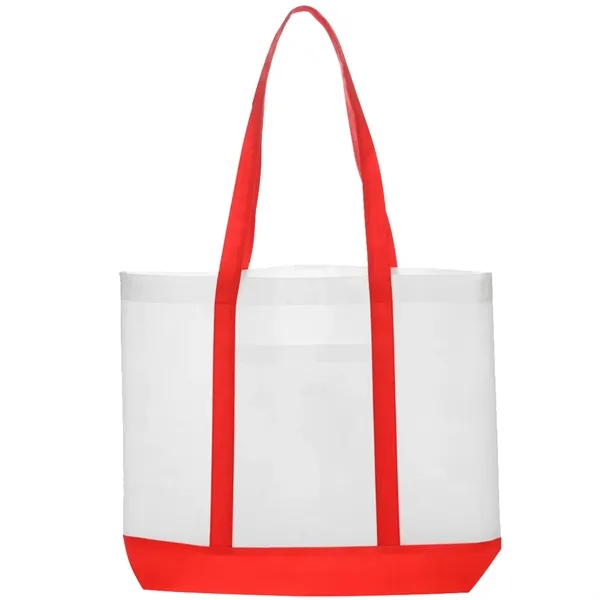 Non-woven Trim Color W/ Gusset Tote Bag (18"x14"x3") - Non-woven Trim Color W/ Gusset Tote Bag (18"x14"x3") - Image 6 of 6