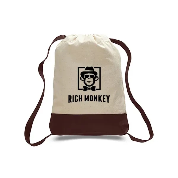 Canvas Sport Backpack with Contrasting Straps & Trim - Canvas Sport Backpack with Contrasting Straps & Trim - Image 2 of 9