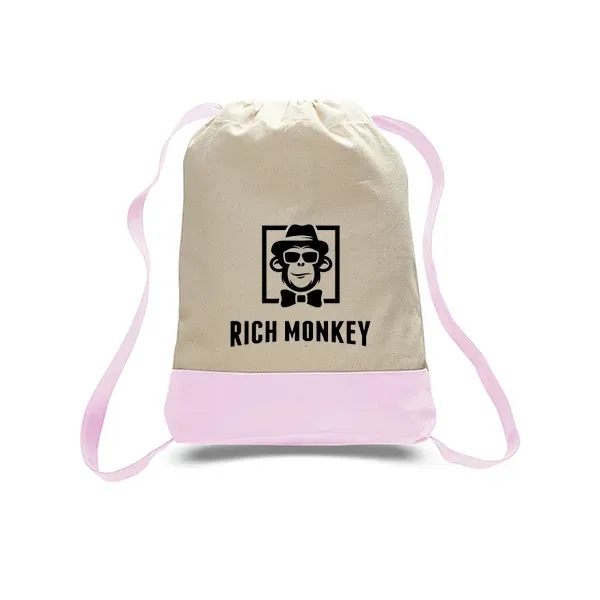 Canvas Sport Backpack with Contrasting Straps & Trim - Canvas Sport Backpack with Contrasting Straps & Trim - Image 3 of 9