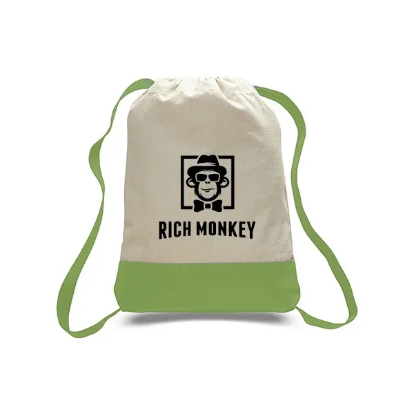 Canvas Sport Backpack with Contrasting Straps & Trim - Canvas Sport Backpack with Contrasting Straps & Trim - Image 4 of 9