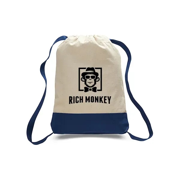 Canvas Sport Backpack with Contrasting Straps & Trim - Canvas Sport Backpack with Contrasting Straps & Trim - Image 6 of 9