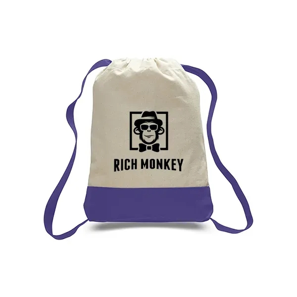 Canvas Sport Backpack with Contrasting Straps & Trim - Canvas Sport Backpack with Contrasting Straps & Trim - Image 7 of 9