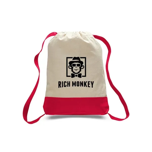 Canvas Sport Backpack with Contrasting Straps & Trim - Canvas Sport Backpack with Contrasting Straps & Trim - Image 8 of 9