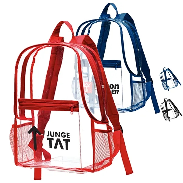 Translucent Trek Clear Backpack 12" x 16" x 5" - Translucent Trek Clear Backpack 12" x 16" x 5" - Image 0 of 3