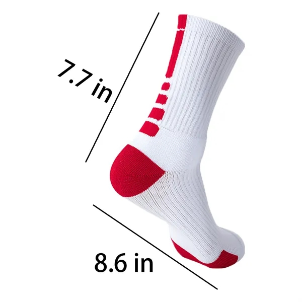 MOQ 50 Towel Bottom Elite Basketball Crew Socks - MOQ 50 Towel Bottom Elite Basketball Crew Socks - Image 1 of 8