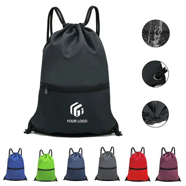 Waterproof lightweight large sport drawstring backpack - Waterproof lightweight large sport drawstring backpack - Image 0 of 4