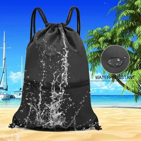 Waterproof lightweight large sport drawstring backpack - Waterproof lightweight large sport drawstring backpack - Image 2 of 4