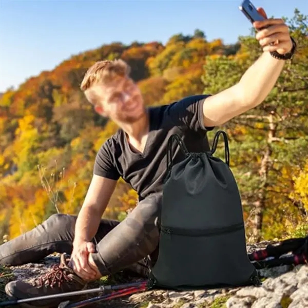 Waterproof lightweight large sport drawstring backpack - Waterproof lightweight large sport drawstring backpack - Image 4 of 4