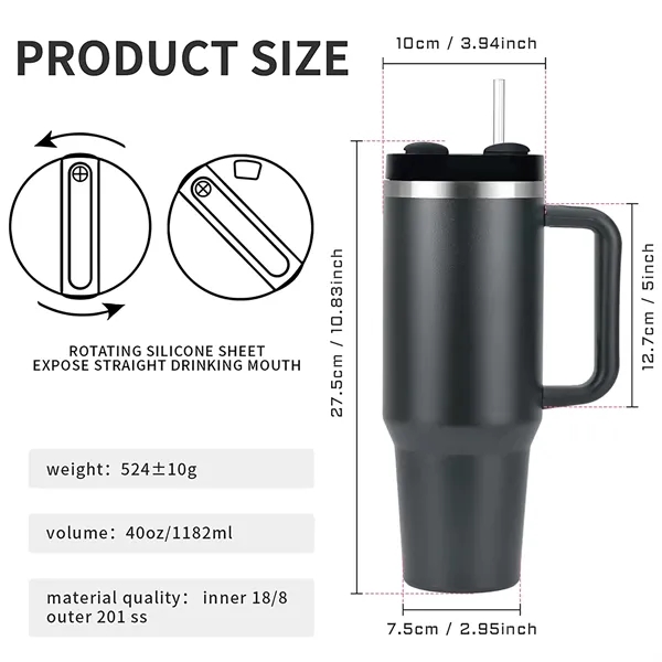40oz Vacuum Insulated Tumbler - 40oz Vacuum Insulated Tumbler - Image 4 of 4
