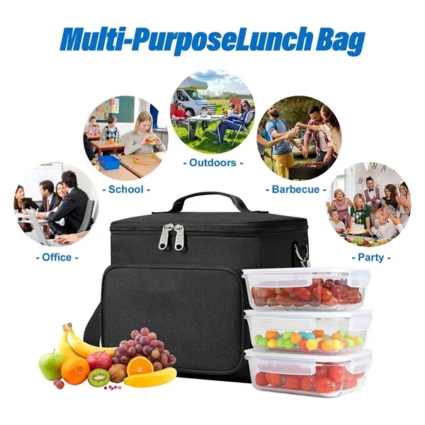 Insulated Lunch Tote-Thermal Food Container-Portable Coo - Insulated Lunch Tote-Thermal Food Container-Portable Coo - Image 2 of 5