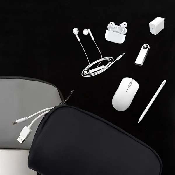 Electronic accessories carry case cable organizer pouch - Electronic accessories carry case cable organizer pouch - Image 3 of 4