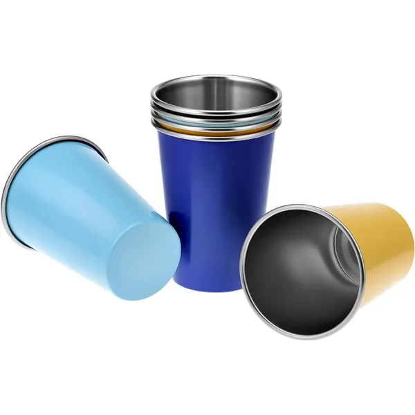 Stainless Steel Reusable Drinking Cups - 12oz/16oz - Stainless Steel Reusable Drinking Cups - 12oz/16oz - Image 4 of 11
