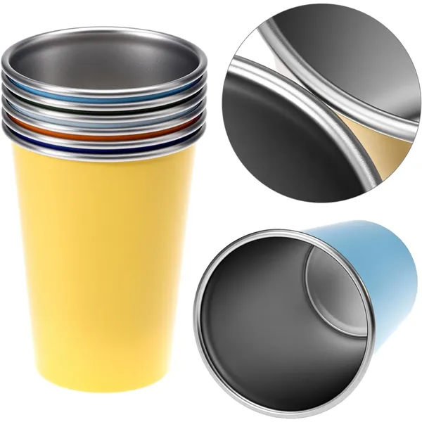 Stainless Steel Reusable Drinking Cups - 12oz/16oz - Stainless Steel Reusable Drinking Cups - 12oz/16oz - Image 5 of 11