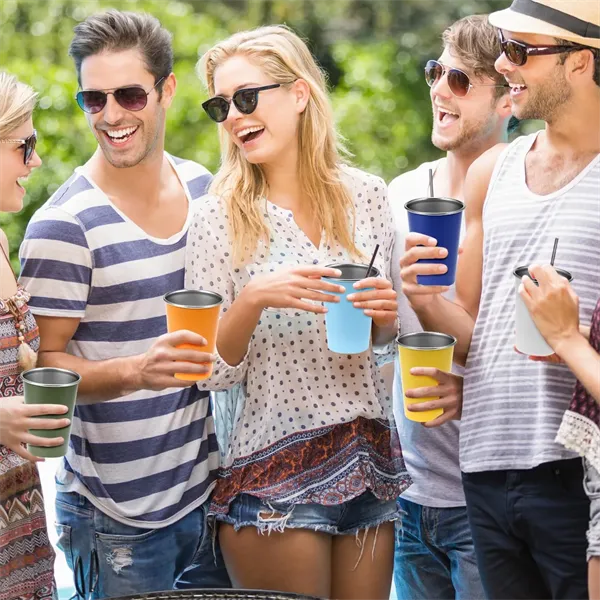 Stainless Steel Reusable Drinking Cups - 12oz/16oz - Stainless Steel Reusable Drinking Cups - 12oz/16oz - Image 8 of 11
