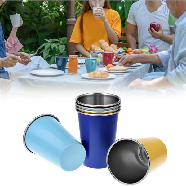 Stainless Steel Reusable Drinking Cups - 12oz/16oz - Stainless Steel Reusable Drinking Cups - 12oz/16oz - Image 9 of 11