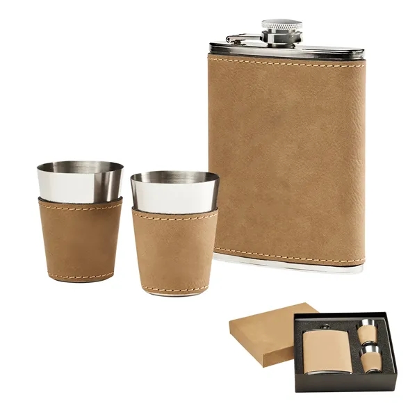 Leatherette Flask Set - Leatherette Flask Set - Image 1 of 1
