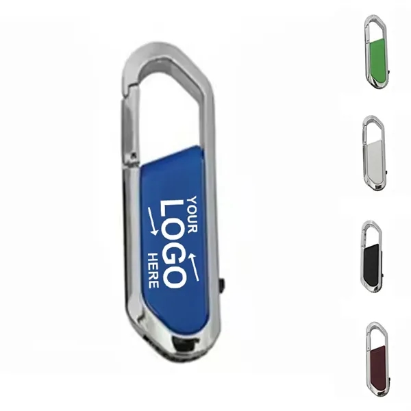 128G Carabiner Usb Drive With Metal Rim - 128G Carabiner Usb Drive With Metal Rim - Image 0 of 6