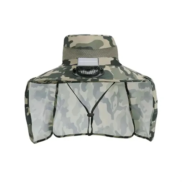 Wide Brim Sun Hat With Solar Fan - Wide Brim Sun Hat With Solar Fan - Image 4 of 5