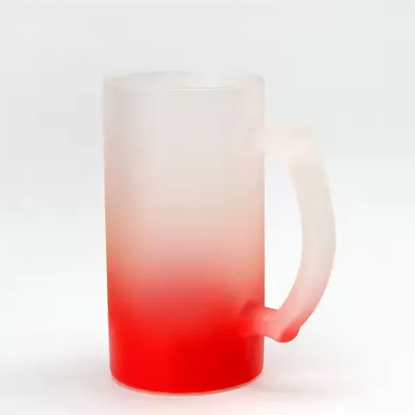 Gradient color frosted glass colorful 16oz beer mug - Gradient color frosted glass colorful 16oz beer mug - Image 1 of 4
