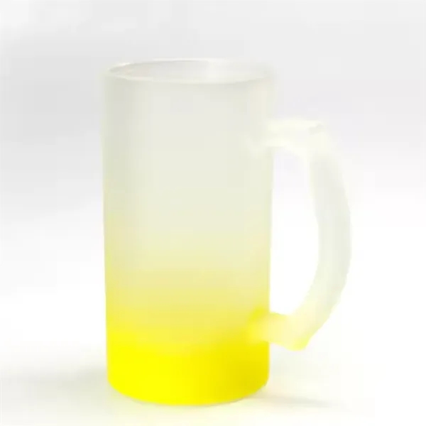 Gradient color frosted glass colorful 16oz beer mug - Gradient color frosted glass colorful 16oz beer mug - Image 4 of 4