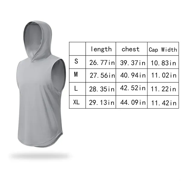 Men's quick dry fitness running gym hoodies hooded tank tops - Men's quick dry fitness running gym hoodies hooded tank tops - Image 1 of 4