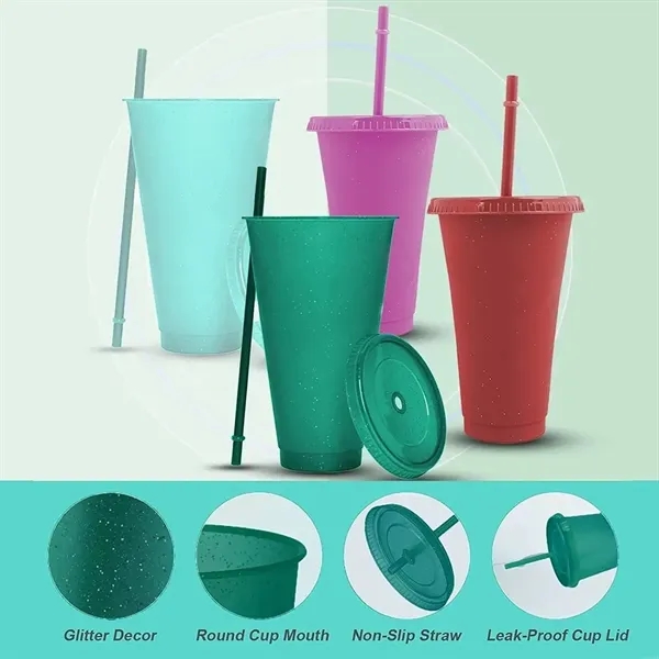 24 Oz Water Bottle Travel Mug Cup With Lids And Straws - 24 Oz Water Bottle Travel Mug Cup With Lids And Straws - Image 2 of 5