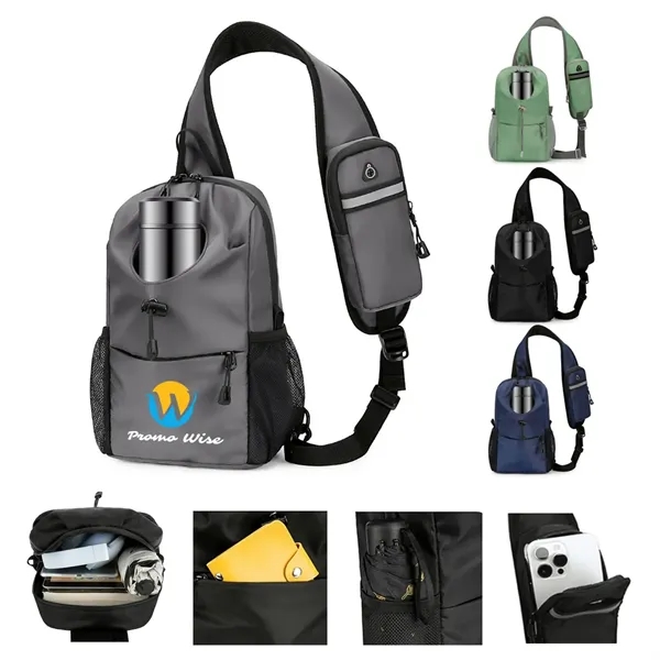 Waterproof Chest Bag with Bottle Pocket for Casual Travel - Waterproof Chest Bag with Bottle Pocket for Casual Travel - Image 0 of 9