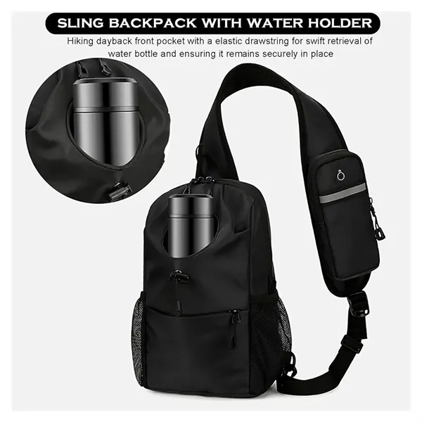 Waterproof Chest Bag with Bottle Pocket for Casual Travel - Waterproof Chest Bag with Bottle Pocket for Casual Travel - Image 3 of 9