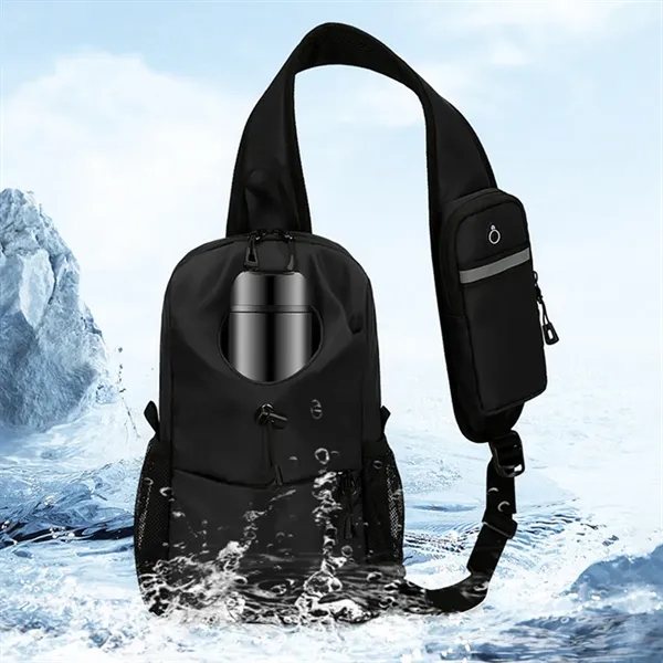 Waterproof Chest Bag with Bottle Pocket for Casual Travel - Waterproof Chest Bag with Bottle Pocket for Casual Travel - Image 5 of 9