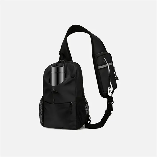 Waterproof Chest Bag with Bottle Pocket for Casual Travel - Waterproof Chest Bag with Bottle Pocket for Casual Travel - Image 6 of 9