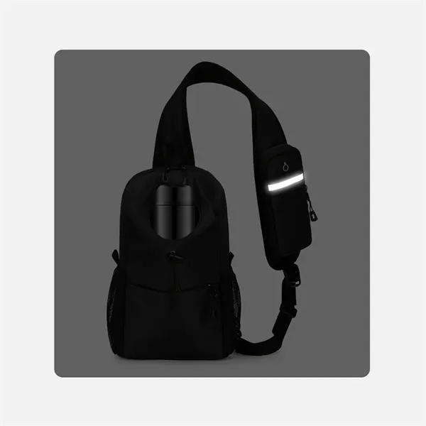 Waterproof Chest Bag with Bottle Pocket for Casual Travel - Waterproof Chest Bag with Bottle Pocket for Casual Travel - Image 7 of 9
