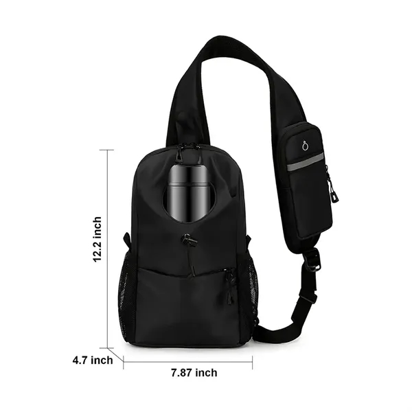 Waterproof Chest Bag with Bottle Pocket for Casual Travel - Waterproof Chest Bag with Bottle Pocket for Casual Travel - Image 8 of 9