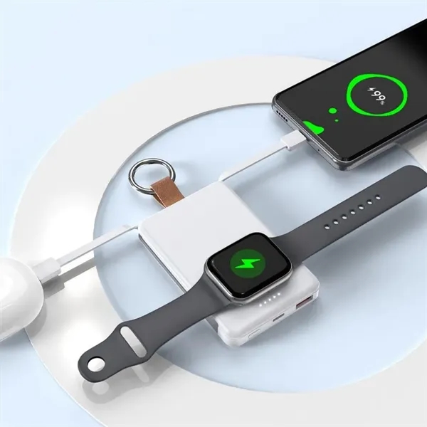 5000mAh Magnet Watch Charger Power Bank With Built-In Cables - 5000mAh Magnet Watch Charger Power Bank With Built-In Cables - Image 1 of 5
