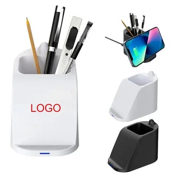 Wireless Charging Stand with Pen Holder - Wireless Charging Stand with Pen Holder - Image 0 of 4